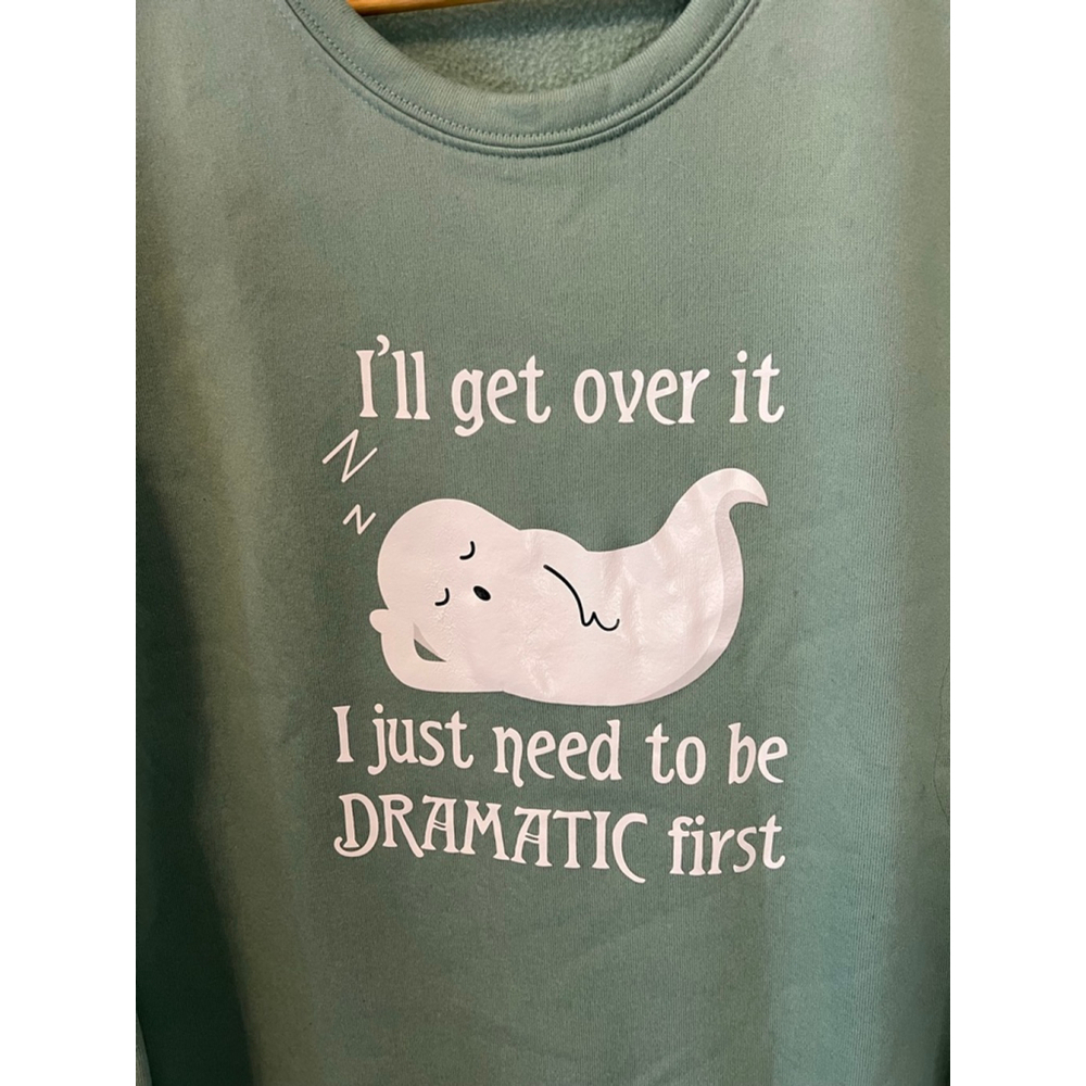 Women's SHEIN Green Ghost Graphic Sweatshirt M - Picture 8 of 9